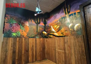 Graffiti Restaurante Mexicano Gerona La Malinche Caktus 300x100000